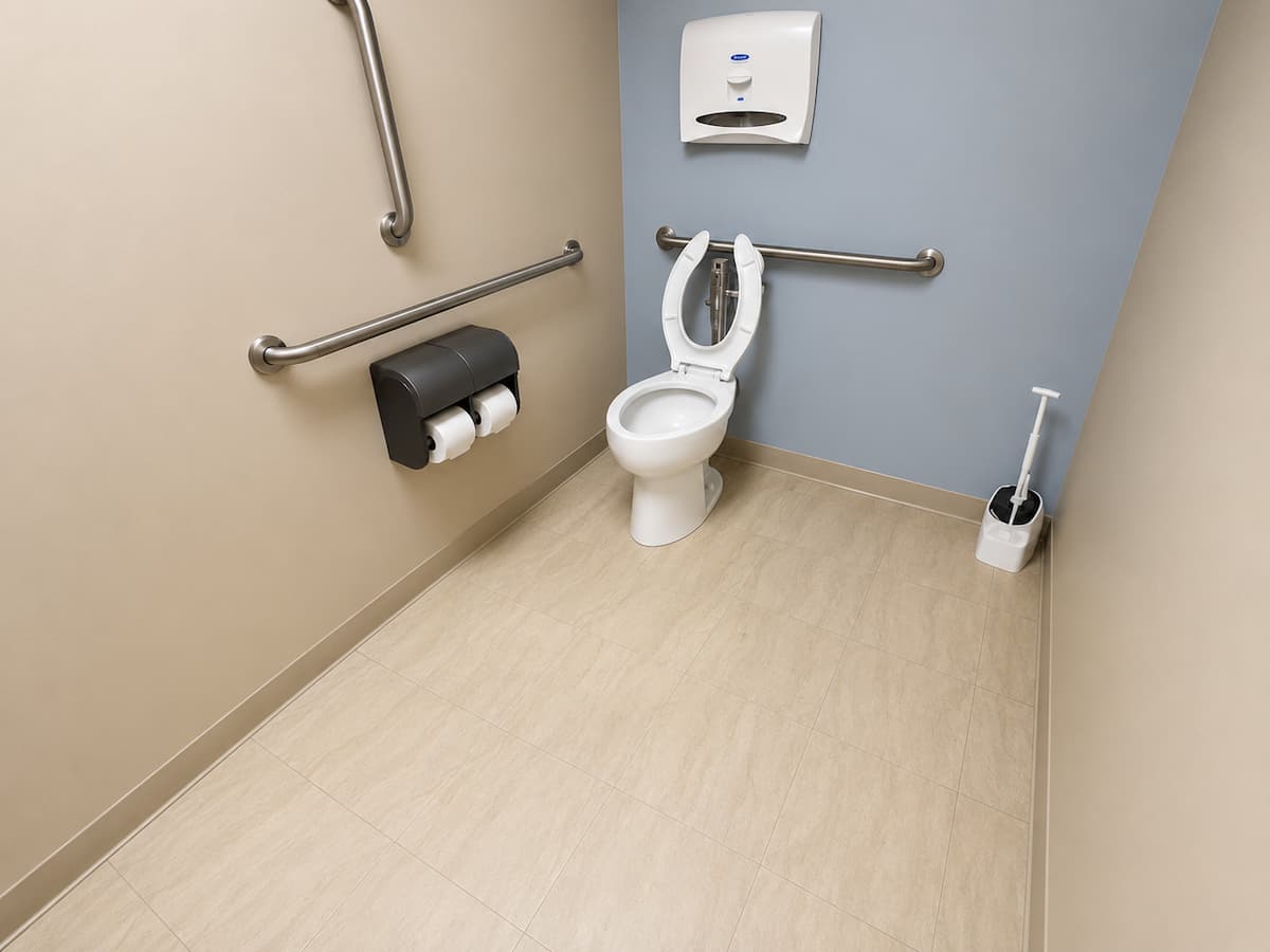 Clean commercial office restroom in Rochester Hills, MI