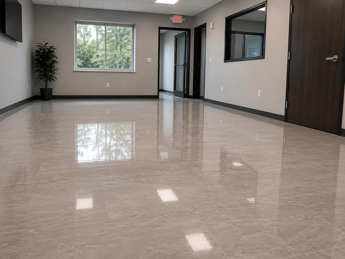 Mopped and shining office floor in Oakland County, MI
